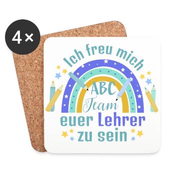 Enseignant - Dessous de verre (lot de 4) - blanc - Devant