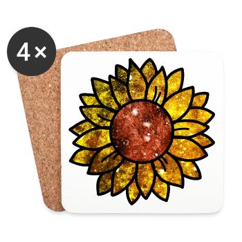 Cosmic Sunflower - Coasters (set of 4) - white - Front