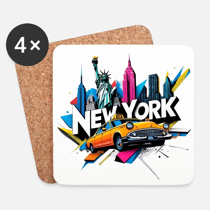 New York - Untersetzer (4er-Set) - Weiß