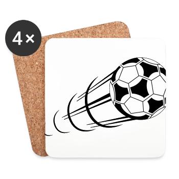 Fußball, Ball, Soccer, Football, Schuss, Tor - Dessous de verre (lot de 4) - blanc - Devant
