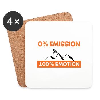 0% Emission 100% Emotion - Untersetzer (4er-Set) - Weiß - Vorne