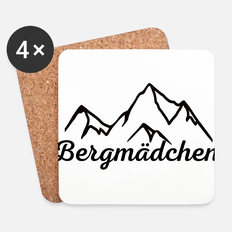 Bergmädchen - Untersetzer (4er-Set) - Weiß