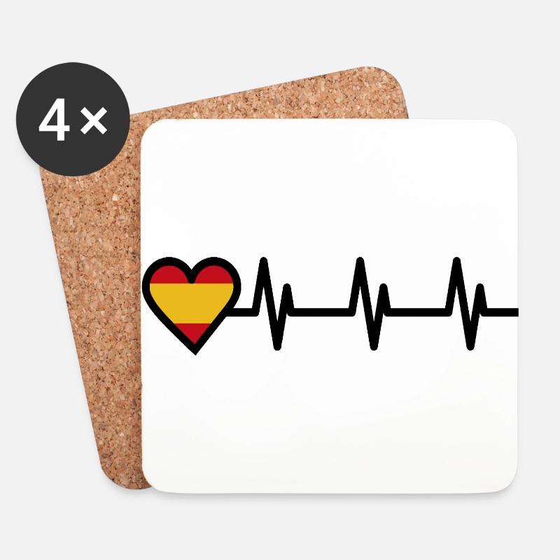 Electrocardiogramm Herz Spanien - Untersetzer (4er-Set) - Weiß