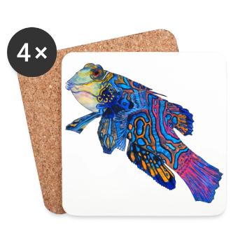 mandarin fish - Coasters (set of 4) - white - Front