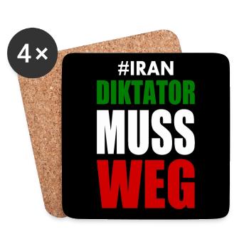 Iran diktator muss weg - Untersetzer (4er-Set) - Weiß - Vorne