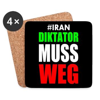 Iran diktator muss weg - Untersetzer (4er-Set) - Weiß - Vorne