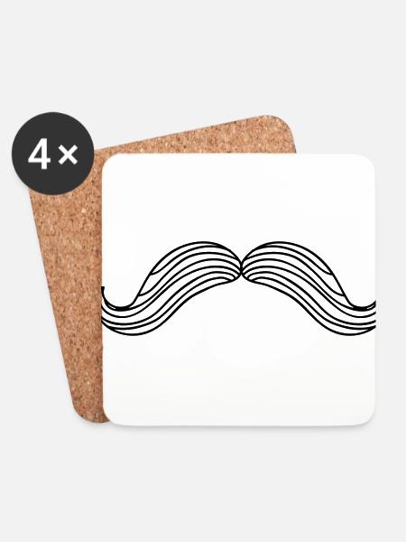 Mustache, mustache, hipster, vintage, beard - Coasters (set of 4) - white
