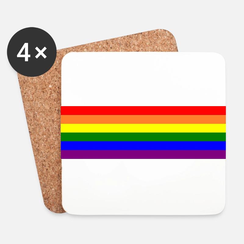 Rainbow flag Regenbogenfahne - Untersetzer (4er-Set) - Weiß