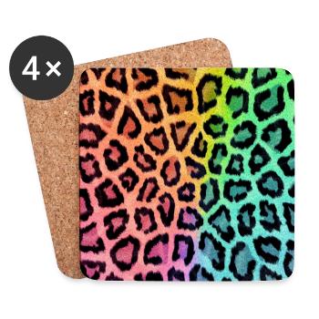 Leopard leopard skin pattern - Coasters (set of 4) - white - Front