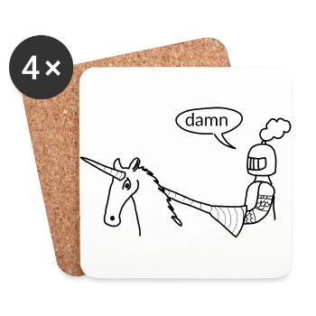 Wie das Einhorn entstand Lustig - Untersetzer (4er-Set) - Weiß - Vorne