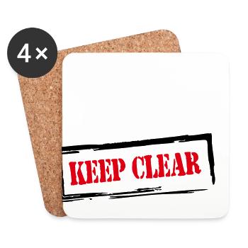 Keep Clear! - Coasters (set of 4) - white - Front