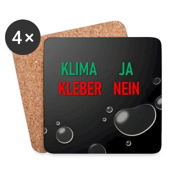 Klima Ja Kleber Nein - Untersetzer (4er-Set) - Weiß - Vorne