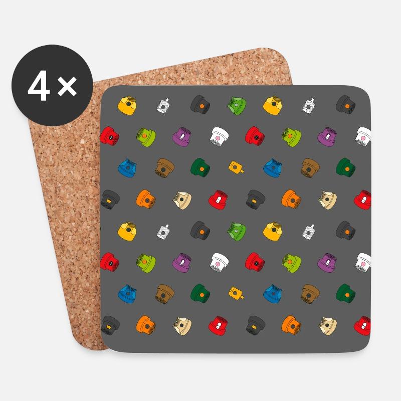 Caps & Colors 1.0 - Untersetzer (4er-Set) - Weiß