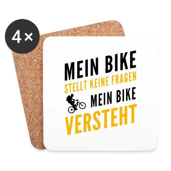 Mein Bike stellt keine Fragen, mein Bike versteht - Untersetzer (4er-Set) - Weiß - Vorne