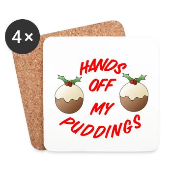 Hands Off My Puddings - Coasters (set of 4) - white - Front