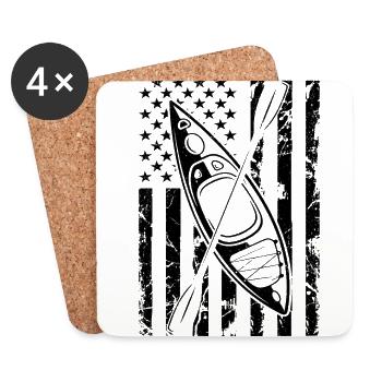 USA Graphic Kayaking Kayak Canoe Rowing Rower Padd - Untersetzer (4er-Set) - Weiß - Vorne