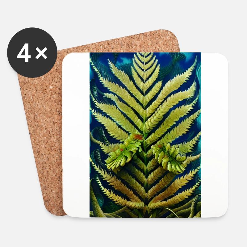 Fern Leaf - Coasters (set of 4) - white