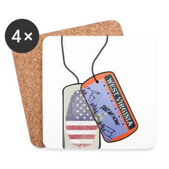 Dog tag WEST VIRGINIA Fingerprint USA - Coasters (set of 4) - white - Front