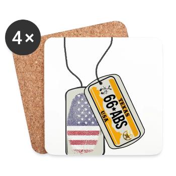 Dog tag TEXAS Fingerprint USA COWBOY - Coasters (set of 4) - white - Front