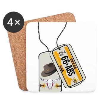 Erkennungsmarke TEXAS - Untersetzer (4er-Set) - Weiß - Vorne