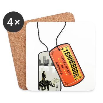 Tennessee JAZZ dog tag - Coasters (set of 4) - white - Front