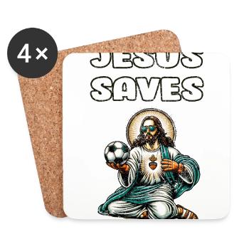 Jesus Soccer Gift Funny Soccer God Jesus Quote - Coasters (set of 4) - white - Front