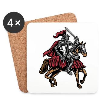 Knight on horse - Coasters (set of 4) - white - Front