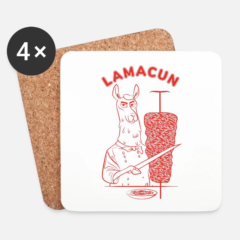 Lamacun - Untersetzer (4er-Set) - Weiß