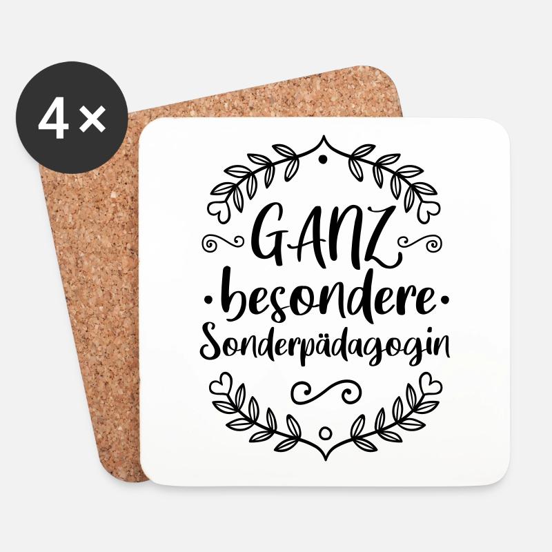 Ganz besondere Sonderpädagogin Lehrerin Geschenk - Untersetzer (4er-Set) - Weiß