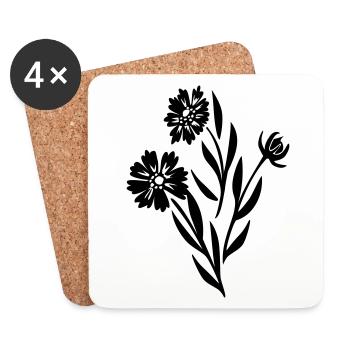 Blumen Blumenkind flower fleur Geschenkidee - Untersetzer (4er-Set) - Weiß - Vorne
