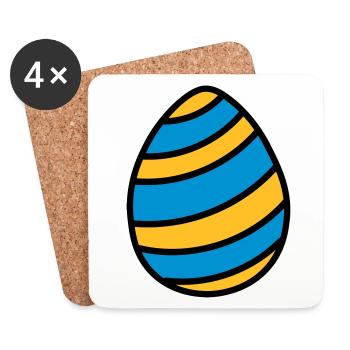 Osterei Easter Egg Ostern Geschenkidee - Untersetzer (4er-Set) - Weiß - Vorne