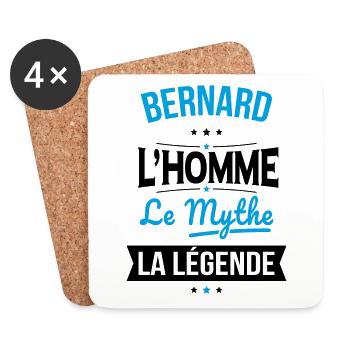 Bernard - L'Homme - Le Mythe - La Légende - Dessous de verre (lot de 4) - blanc - Devant