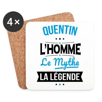 Quentin - L'Homme - Le Mythe - La Légende - Dessous de verre (lot de 4) - blanc - Devant
