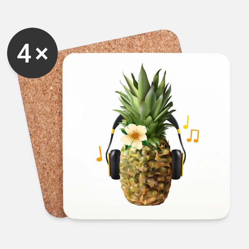Bestseller Ananas Design - Untersetzer (4er-Set) - Weiß
