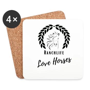 Love Horses - Untersetzer (4er-Set) - Weiß - Vorne