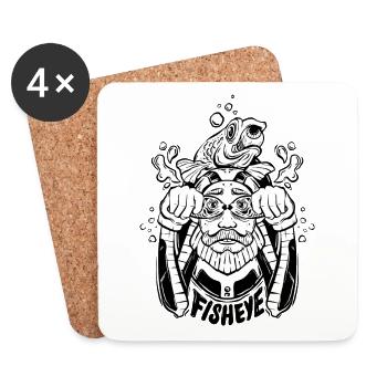 Fisheye Man - Coasters (set of 4) - white - Front