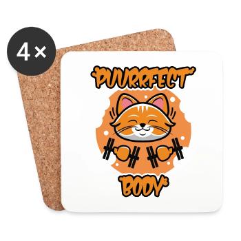 Corps Puurrfect - Dessous de verre (lot de 4) - blanc - Devant