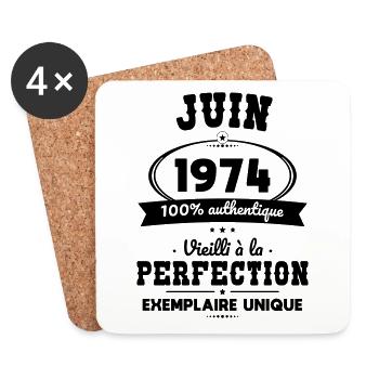 50th Anniversary - June 1974 Perfection - Coasters (set of 4) - white - Front