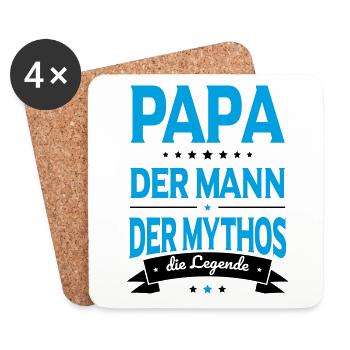 Papa L’homme Le mythe La légende - Fête des pères - Dessous de verre (lot de 4) - blanc - Devant