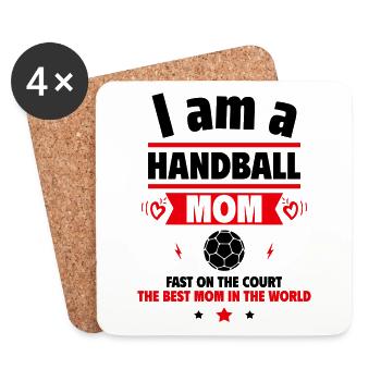Handball-Mama,beste Mama,Muttertagsgeschenk - Untersetzer (4er-Set) - Weiß - Vorne