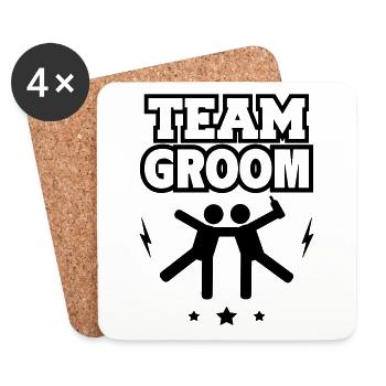 Groom's team, bachelor party - Coasters (set of 4) - white - Front