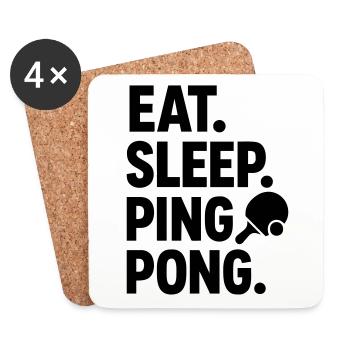 Table tennis, ping pong, ping-pong, ping-pong - Coasters (set of 4) - white - Front