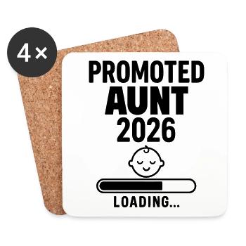 Pregnancy announcement soon aunt 2026 - Coasters (set of 4) - white - Front