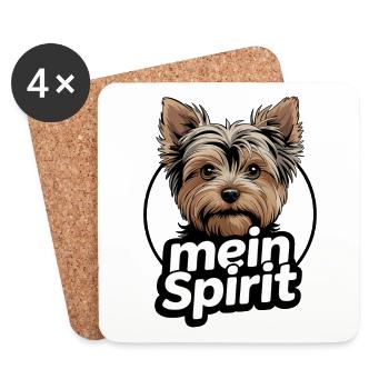 Yorkie Yorkshire Terrier mein Spirit Seelenhund - Untersetzer (4er-Set) - Weiß - Vorne