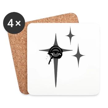 Cosmic Dagger Emblem with Starbursts - Coasters (set of 4) - white - Front