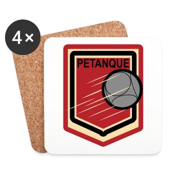 Logo de boules Petanque - Dessous de verre (lot de 4) - blanc - Devant