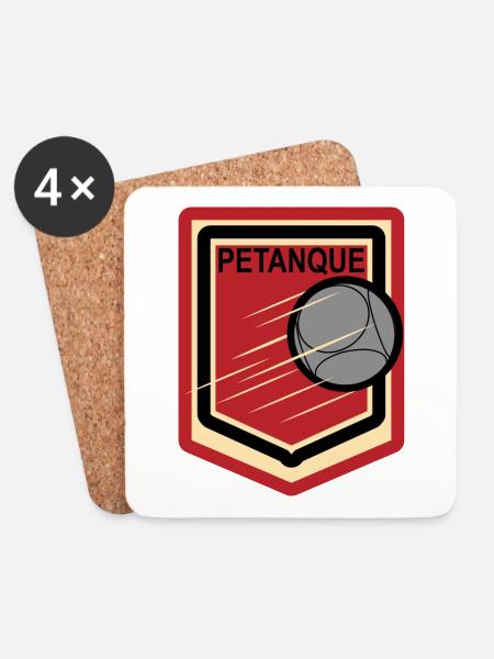 Boule Logo Emblem Petanque - Untersetzer (4er-Set) - Weiß