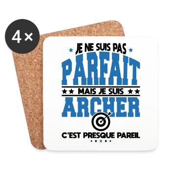Je ne suis pas parfait mais mais je suis archer - Dessous de verre (lot de 4) - blanc - Devant
