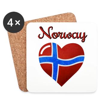 The flag of Norway, Norges flagg - Coasters (set of 4) - white - Front