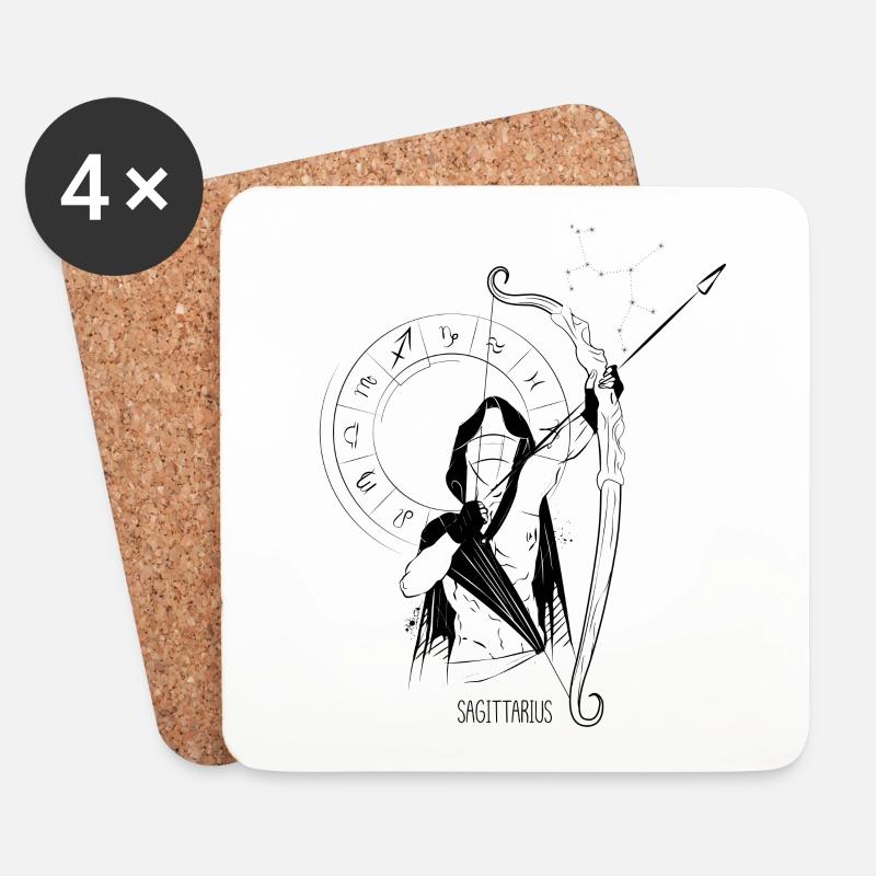 Sagittarius - Schütze - Untersetzer (4er-Set) - Weiß